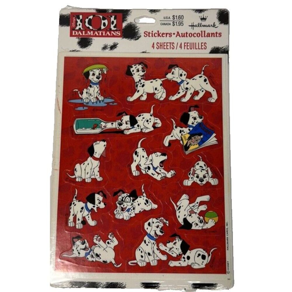 Vintage Hallmark Disney 101 DALMATAINS Stickers 4 Sheets SEALED